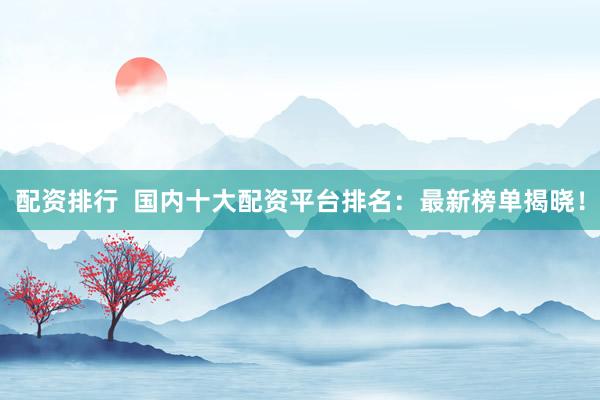 配资排行  国内十大配资平台排名：最新榜单揭晓！