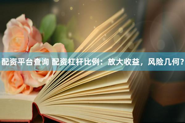 配资平台查询 配资杠杆比例：放大收益，风险几何？