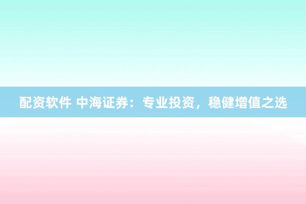 配资软件 中海证券：专业投资，稳健增值之选