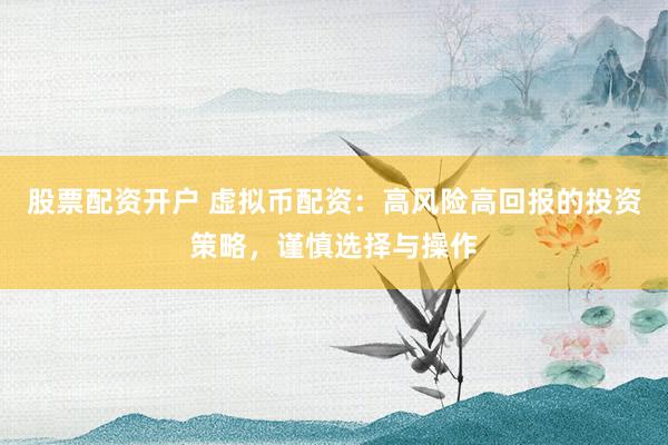 股票配资开户 虚拟币配资：高风险高回报的投资策略，谨慎选择与操作
