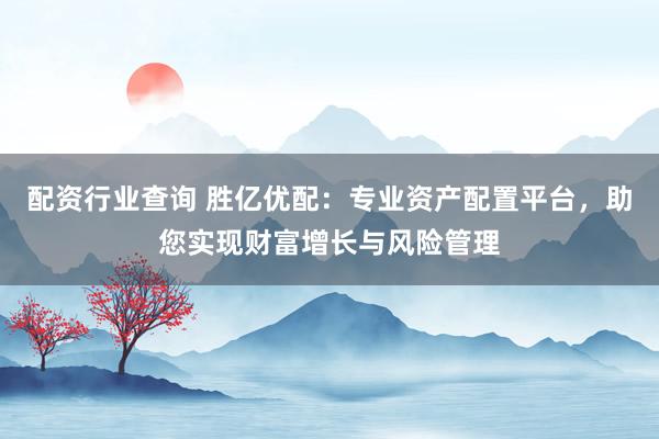配资行业查询 胜亿优配：专业资产配置平台，助您实现财富增长与风险管理