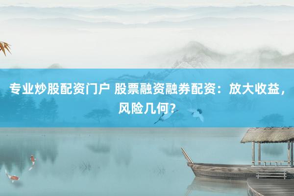 专业炒股配资门户 股票融资融券配资：放大收益，风险几何？