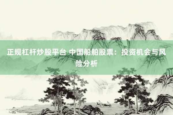正规杠杆炒股平台 中国船舶股票：投资机会与风险分析