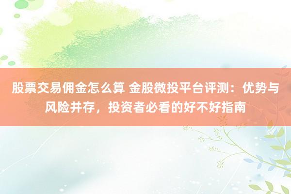 股票交易佣金怎么算 金股微投平台评测：优势与风险并存，投资者必看的好不好指南