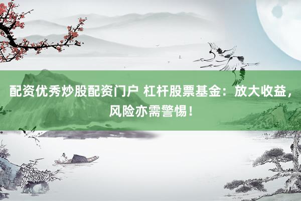 配资优秀炒股配资门户 杠杆股票基金:放大收益,风险亦需警惕!