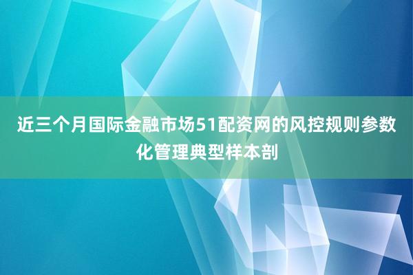 近三个月国际金融市场51配资网的风控规则参数化管理典型样本剖