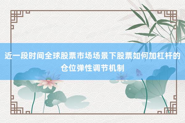 近一段时间全球股票市场场景下股票如何加杠杆的仓位弹性调节机制