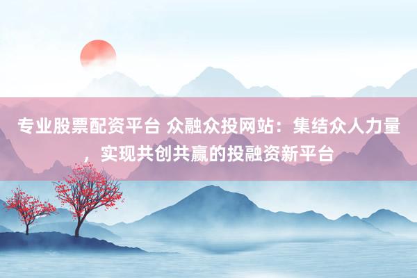 专业股票配资平台 众融众投网站：集结众人力量，实现共创共赢的投融资新平台