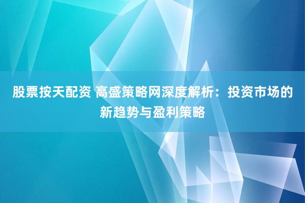 股票按天配资 高盛策略网深度解析：投资市场的新趋势与盈利策略